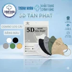 [Combo 100 Cái] Khẩu Trang 5D Tấn Phát Chính Hãng 3 Lớp, Chống Bụi Mịn, Không Lem Son