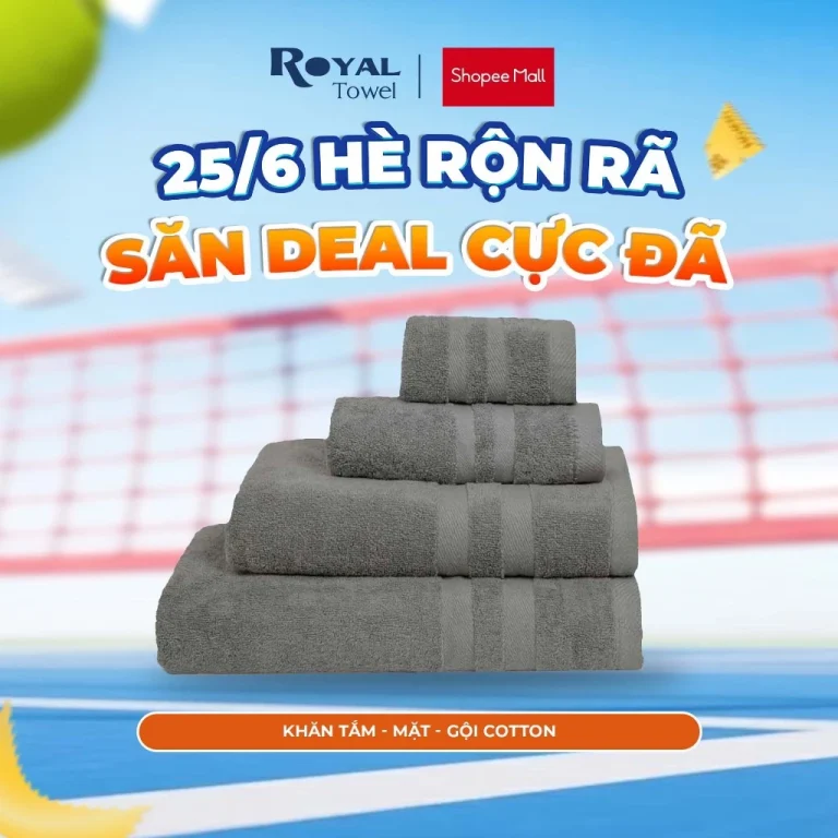 Khăn Tắm, Khăn Gội, Khăn Mặt Royal Towel Sợi Cotton Mềm Mịn